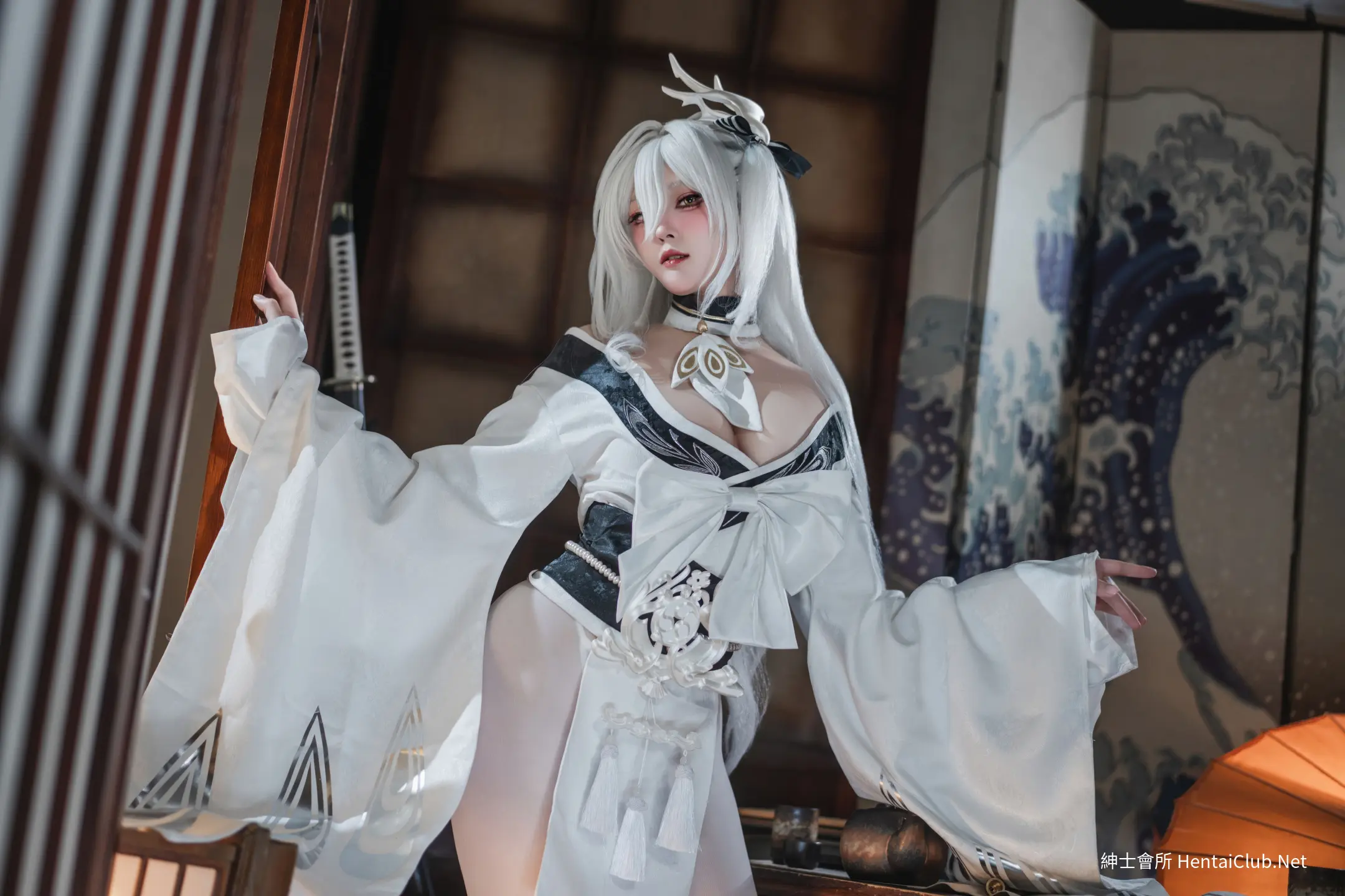 Natsuko Natsuko Blue Blue Line White Japanese Clothes - 48