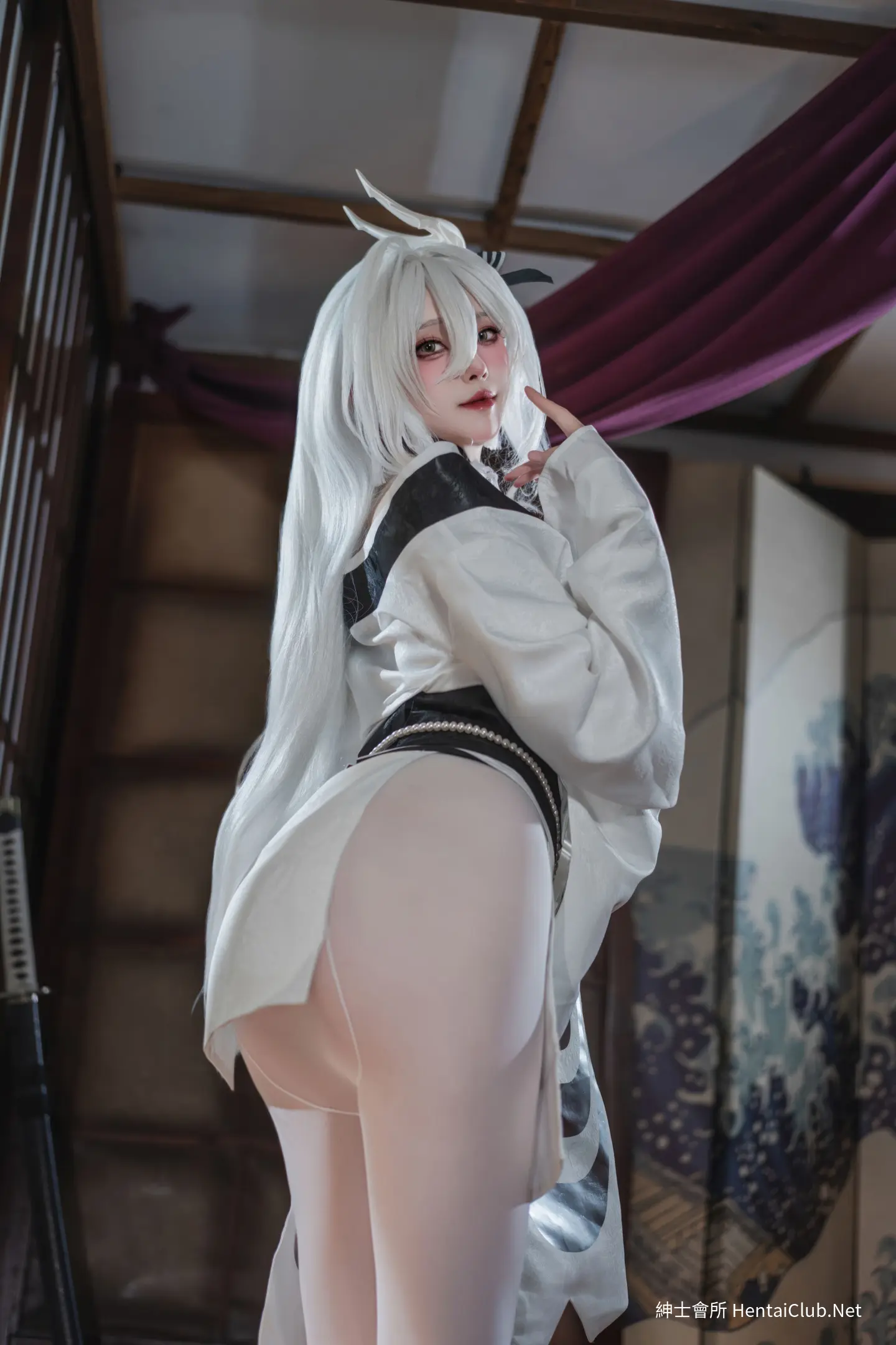 Natsuko Natsuko Blue Blue Line White Japanese Clothes - 7
